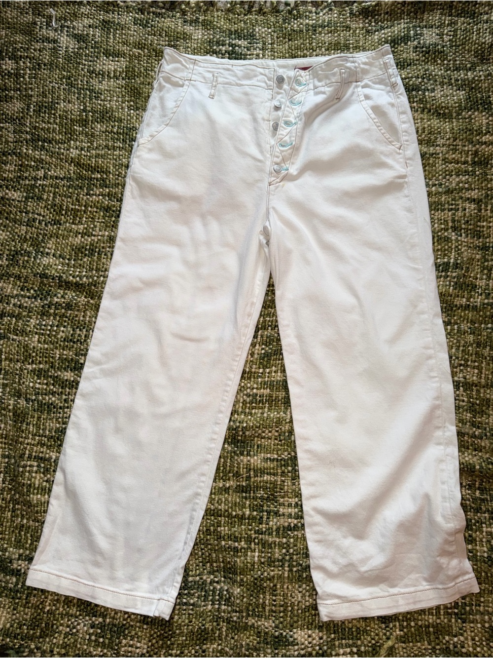 Pilcro by Anthropologie women's wide leg white pants size 31